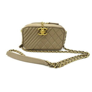 Chanel Leather Bron White Boy Camera Bag Chain Shoulder